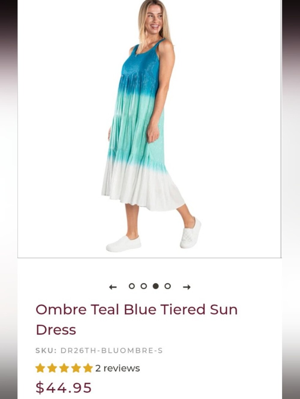 Linda Anderson Size XL Ombre Blue to White Sparkle Sundress
